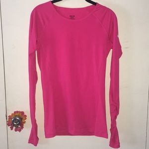 Pink nike athletic long sleeve shirt